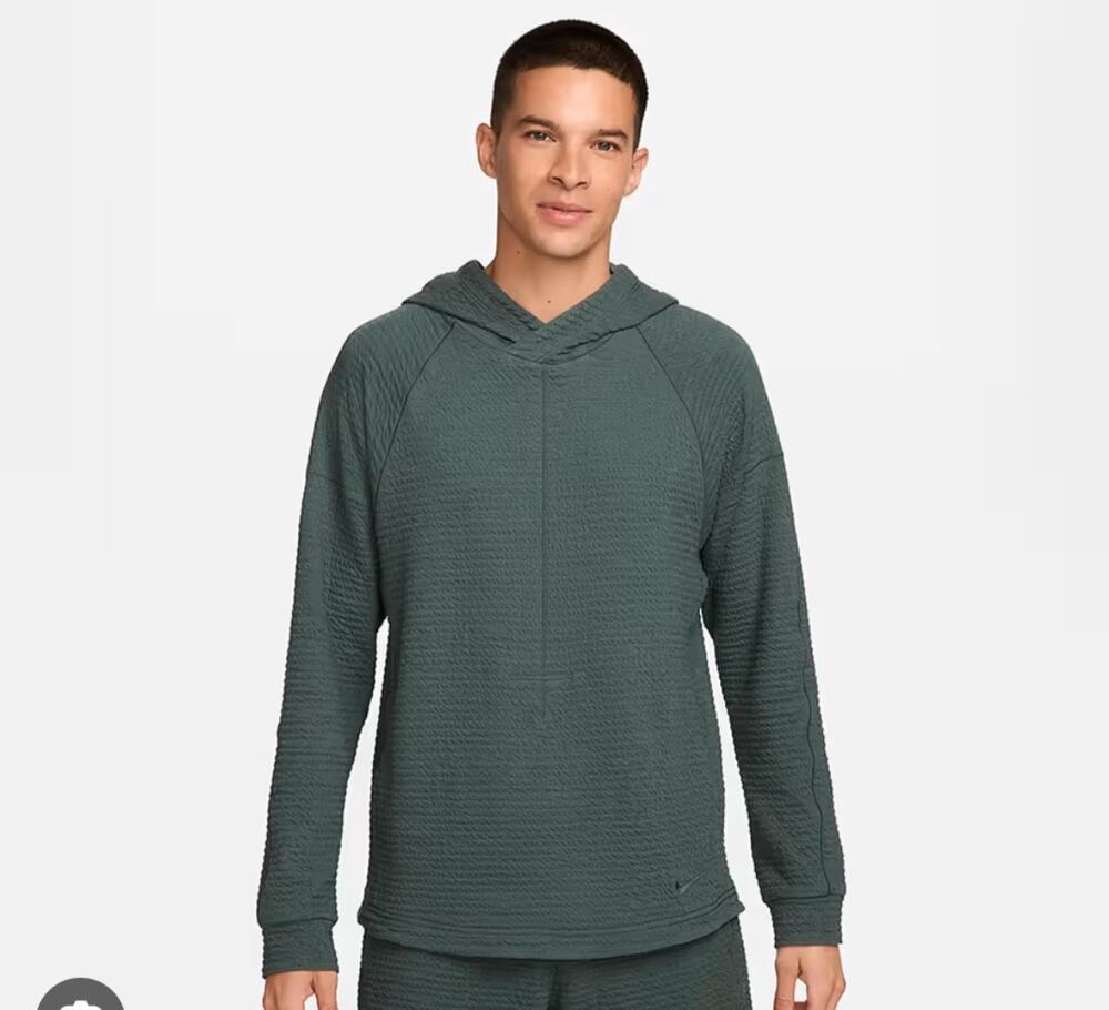 Nike Yoga Dri-FIT Hoodie Mens Size Small Green Textured Pullover Sweatshirt